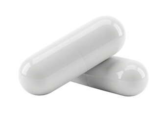 Isolated Pair of White Pill Capsules for Medication