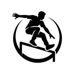 Parkour icon in transparent background

