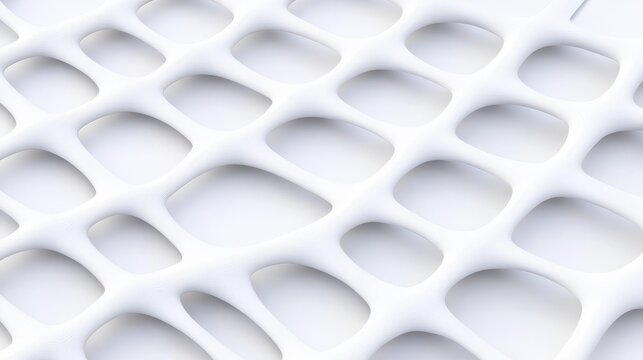 Abstract White Interlocking Pattern - Close-up of an abstract 3D featuring a pattern of white interlocking shapes, creating a textured and modern design