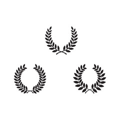 silhouette vector icons set of laurel wreath design illustration