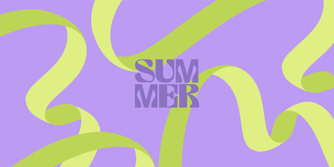 Ribbon line shape background. Wavy shape with Colorful element. Vector illustration.