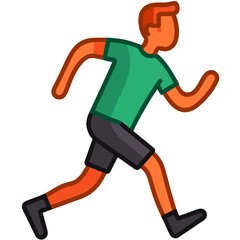 Dynamic Running Man Icon: Symbol of Motion and Vitality