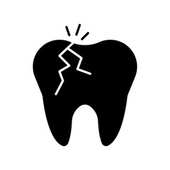 Icon a broken tooth, isolated against a clean background.