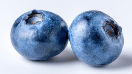 Obraz premium The fresh blueberries on a clean white background showcasing their natural appeal.