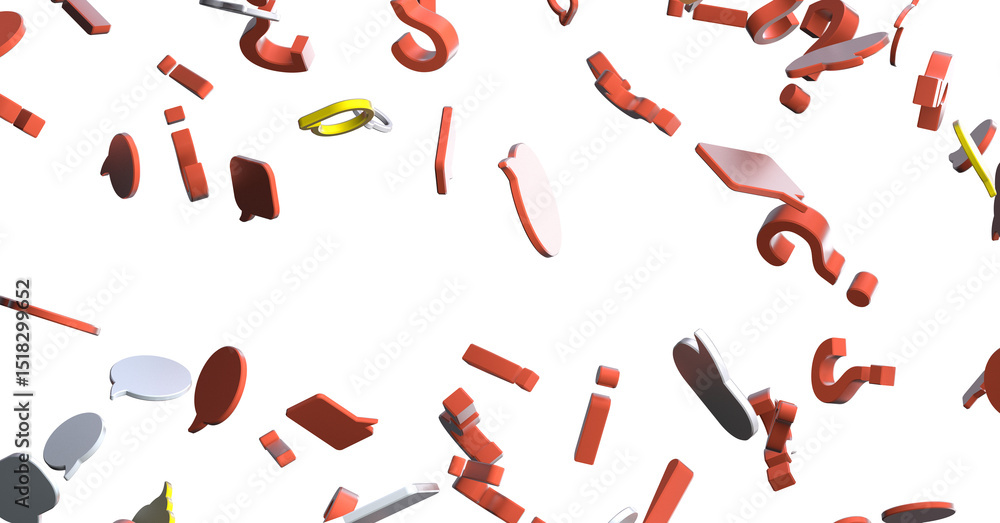 Poster 3D rendering flying email icon and web flying