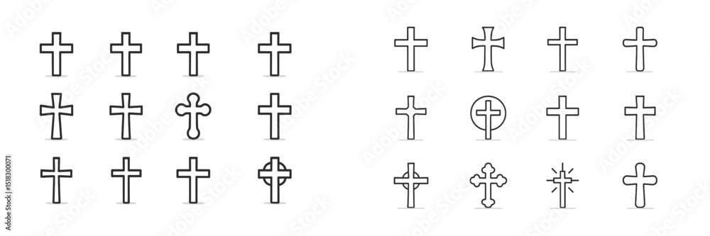 Aufkleber Various styles and designs of crosses displayed in a arranged format for artistic and symbolic representation