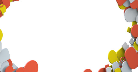 3D rendering flying email icon and web flying