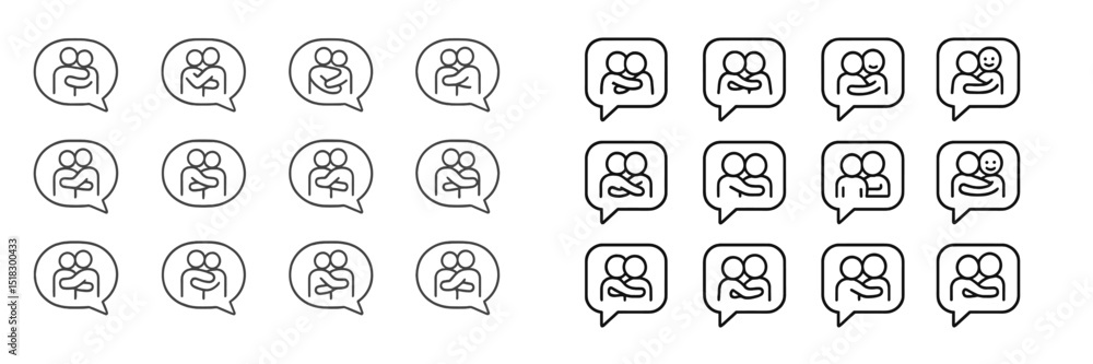 Leinwandbilder diverse characters expressing connection and emotion through illustrations in conversational bubbles