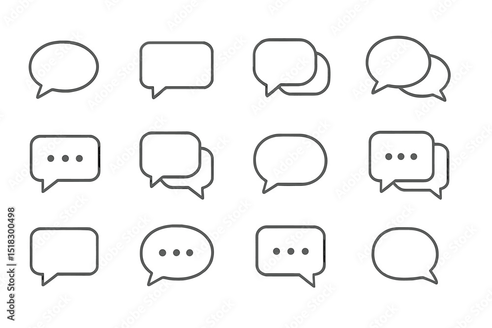 Leinwandbilder various speech bubbles in different shapes and sizes for text communication design