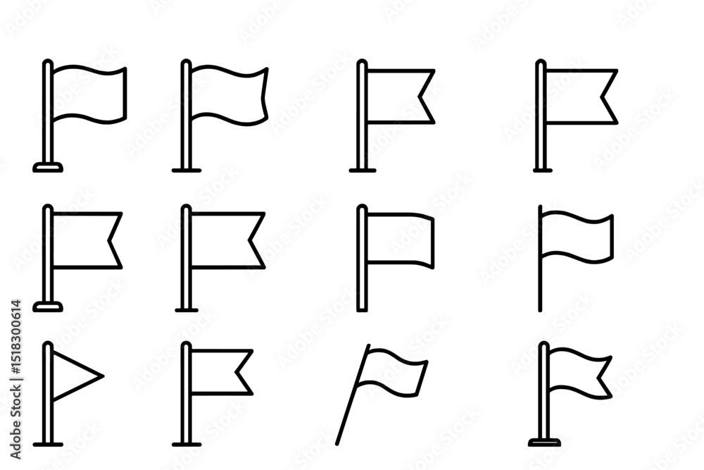 Aufkleber Multiple flag designs displayed in a grid layout showcasing various orientations and styles