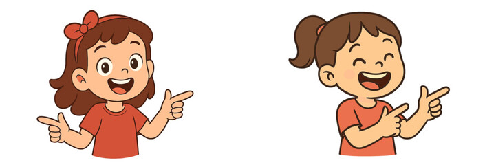 Obraz premium Happy children expressing excitement in cheerful poses during a playful moment in an animated setting