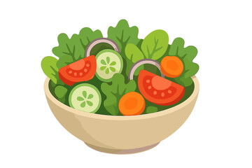 Fresh salad featuring vibrant vegetables served in a bowl during a sunny afternoon