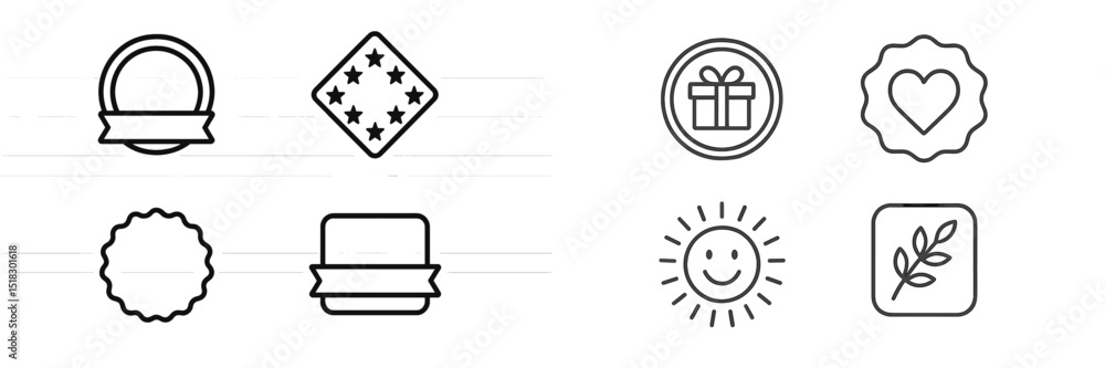 Poster unique collection of simple line icons for various themes and purposes