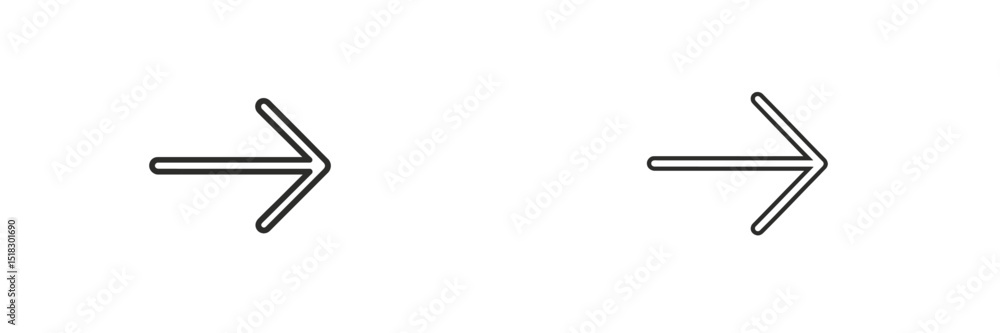 Fototapete Arrows pointing right illustrating direction and movement in a minimalist design on a plain background