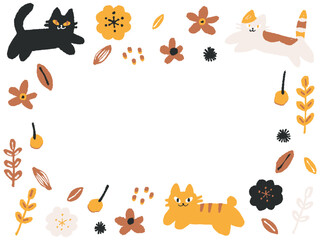 オレンジ系かわいい猫のフレーム