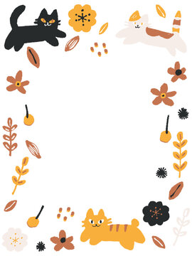 オレンジ系かわいい猫のフレーム