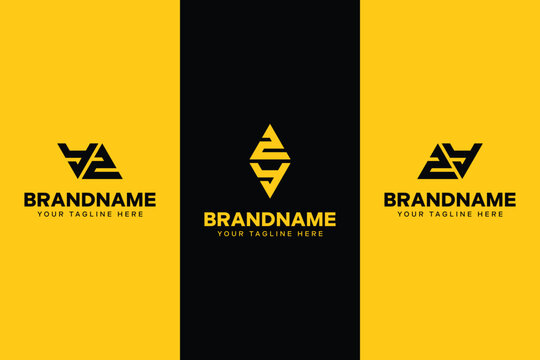Letters YZ and ZY Triangle Logo, suitable for any business with YZ or ZY initials