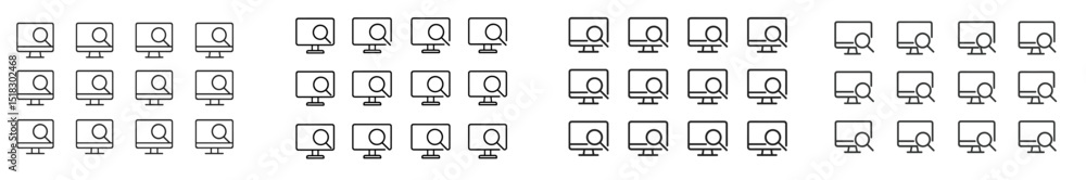 Leinwandbilder Computer monitors lined up in rows depict a digital workspace environment with a minimalist design and a focus on technology