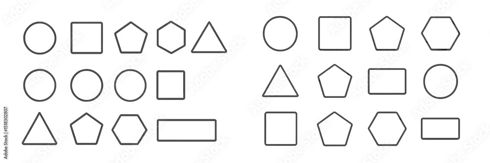 Leinwandbilder shapes arranged in a structured layout for educational purposes in a classroom setting