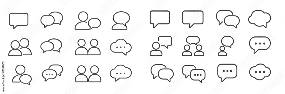 Leinwandbilder various conversation bubble icons representing different types of dialogue and social interaction