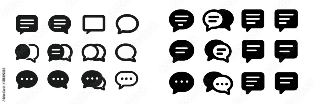 Fototapete various speech bubble icons in different styles representing communication concepts and dialogue exc
