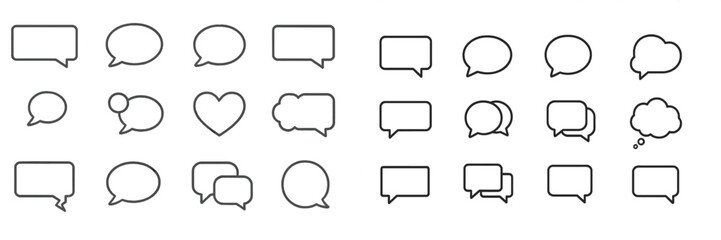Fototapeta premium Variety of outline speech bubbles suitable for graphic design and communication concepts in creative projects