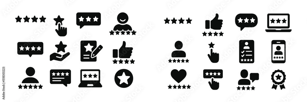 Aufkleber Various user rating and feedback icons showcasing customer reviews and feedback systems in digital interfaces