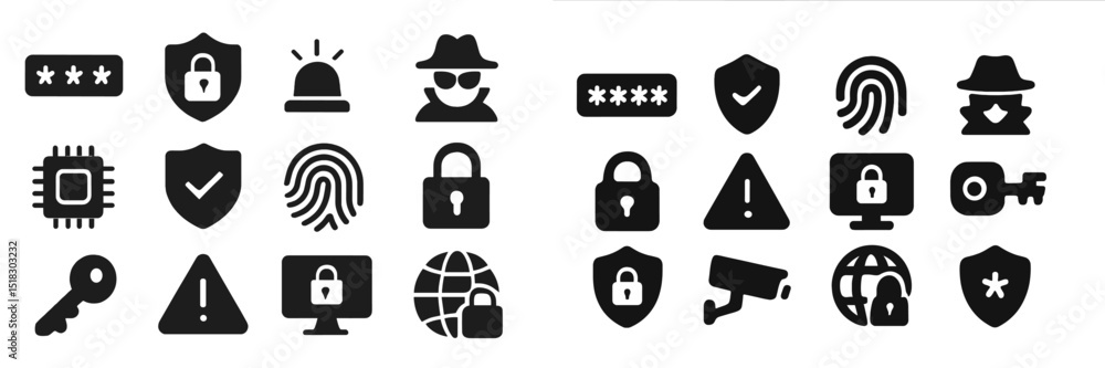 Leinwandbilder various security icons representing data protection and privacy concerns in a digital environment