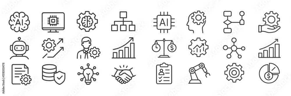 Poster exploration of artificial intelligence concepts and technologies in a modern workspace