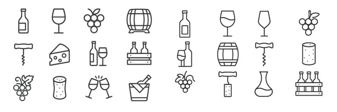 Wine and cheese gathering featuring various elements of winemaking and tasting in a minimalist design