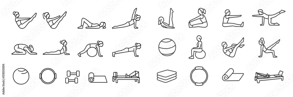 Poster exercises for improving strength and flexibility during a workout session indoors