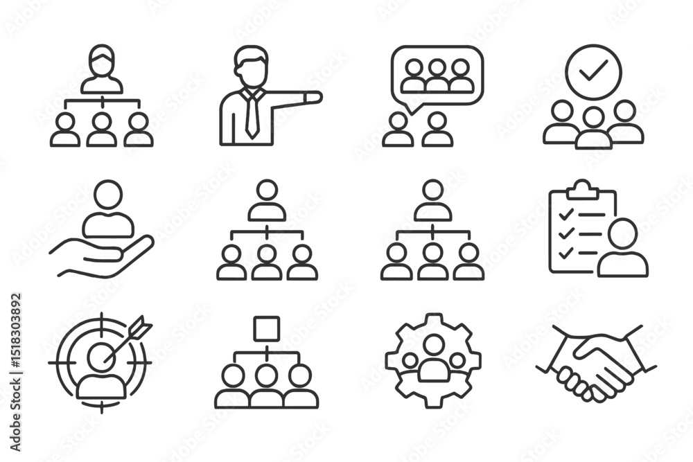 Aufkleber Visual representation of organizational structure and team collaboration in modern workplaces