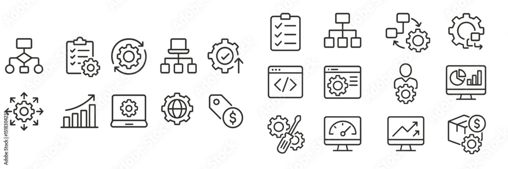 Fototapete Visual representation of project management and workflow optimization tools in a modern office setting