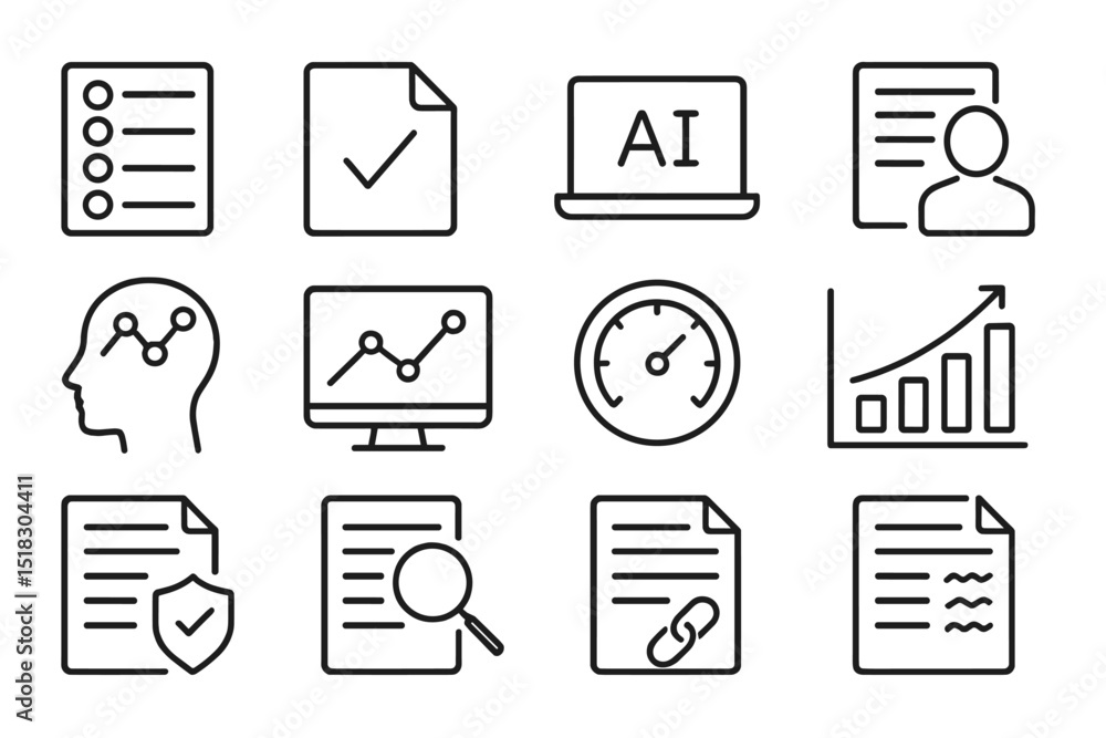 Aufkleber icons representing digital productivity tools featured in a creative workspace setting