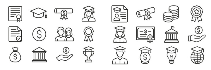 Educational achievement symbols representing financial support and career opportunities in academia