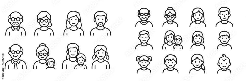 Poster Diverse group of people representing multiple generations and demographics in a line-up