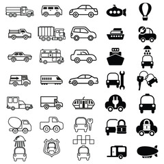 car icons , all travels silhouettes