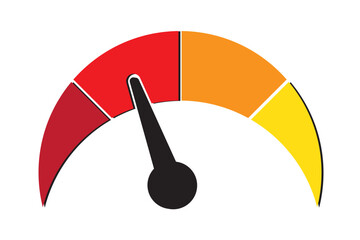  Single Speedometer icon, tachometer icon. Speed indicator icon .  Diagram Scale Meter or Rating Meter . eps 10  