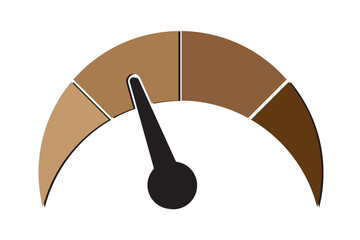  Single Speedometer icon, tachometer icon. Speed indicator icon .  Diagram Scale Meter or Rating Meter . eps 10  