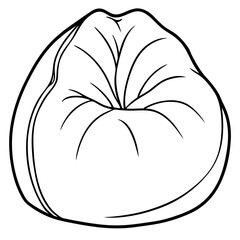 Bean bag chair line art vector