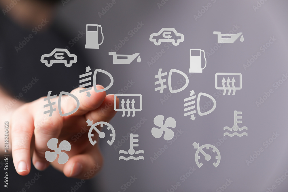 Poster Learn to identify and understand common car dashboard warning lights.  Prevent costly repairs with this helpful guide.