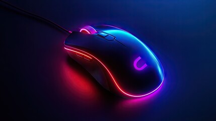 A close-up view of a modern computer mouse.