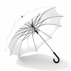 White umbrella isolated on white background.  