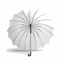 White umbrella isolated on white background.  