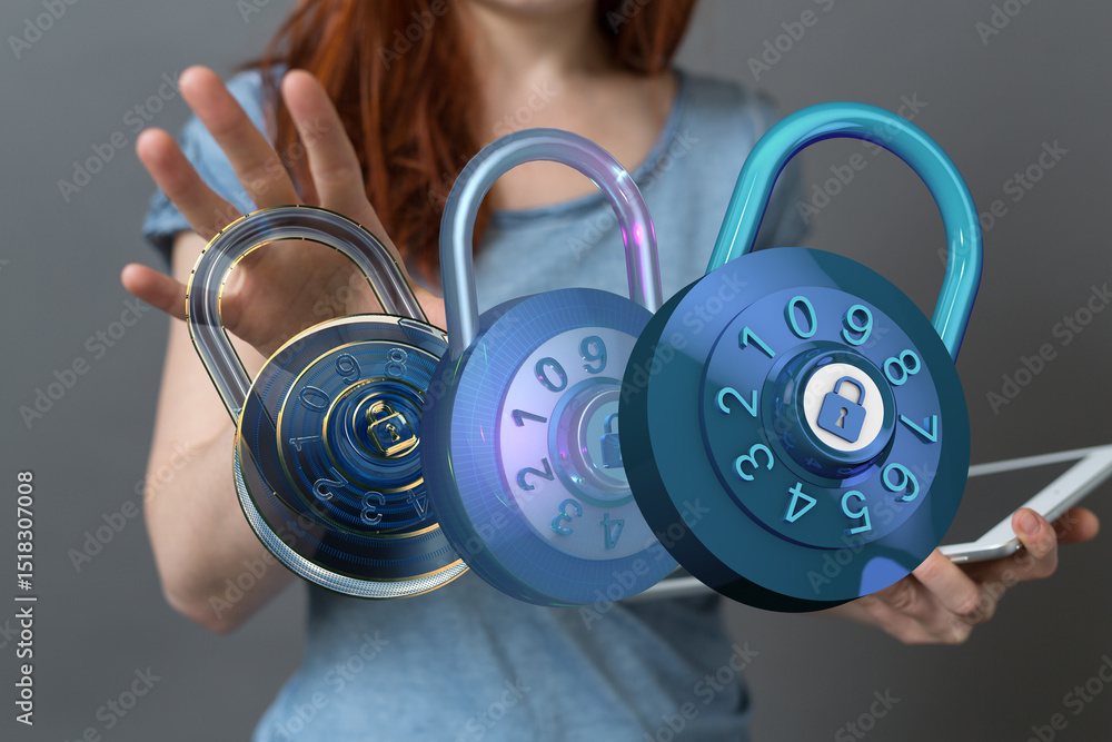 Aufkleber Secure your online accounts with robust passwords and multi-factor authentication.  Safeguard your data from cyber threats.