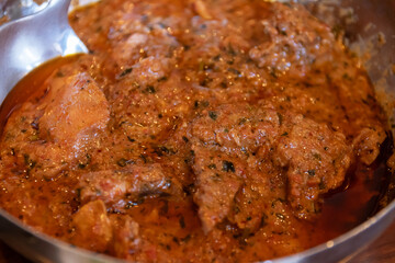 Authentic Chicken Curry, Chicken ka Salan. Chicken is cooked in a smooth gravy made with onion, tomatoes, and spices.