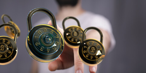 Safeguard your information with strong passwords and encryption.  Digital security for a safer...