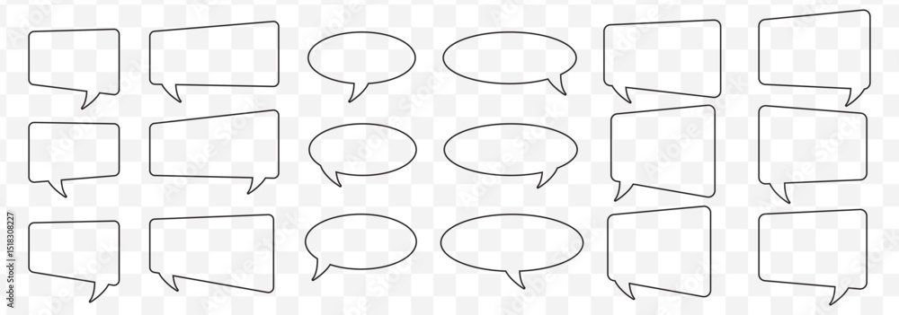 Poster speech bubble set. talk bubble. cloud speech bubbles collection. vector on transparent background. e