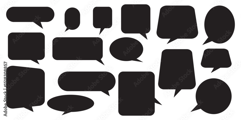 Poster lively language speech boxes for unique communication . set of speech bubble. speech bubble comic sy
