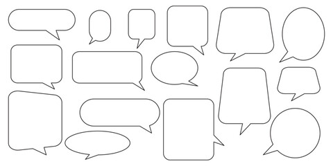 Fototapeta premium Lively Language Speech Boxes for Unique Communication . Set of speech bubble. Speech bubble comic symbol. Illustration